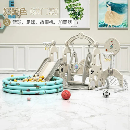 TQH 3-in-1 Indoor Slide & Swing for Toddlers