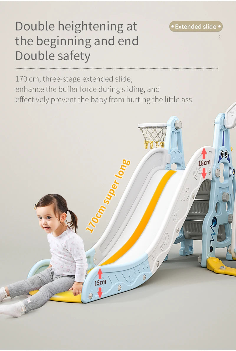 4-in-1 Indoor Playhouse Slide & Swing Set (PE) – YBC-TKR-007