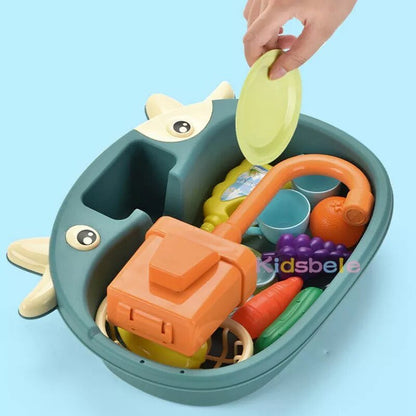 Electric Dishwasher Kids Kitchen Toy - Pretend Play Set