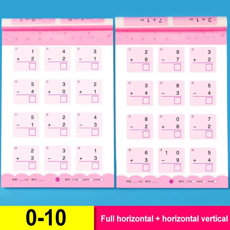 80-Page Math Workbook: Handwritten Addition & Subtraction for Kids