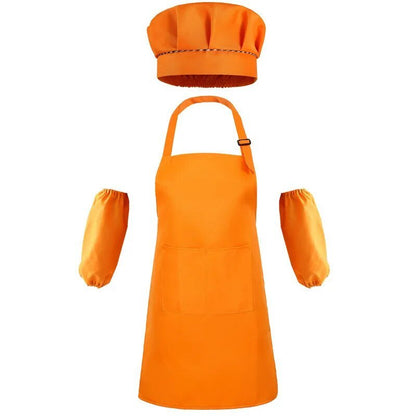 4pcs Kids' Apron Set - Front Pocket, Craft & Cooking Aprons