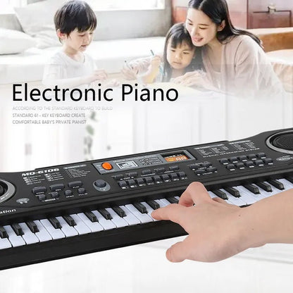 61-Key Portable Kids' Piano Keyboard with Microphone - Beginner's Gift