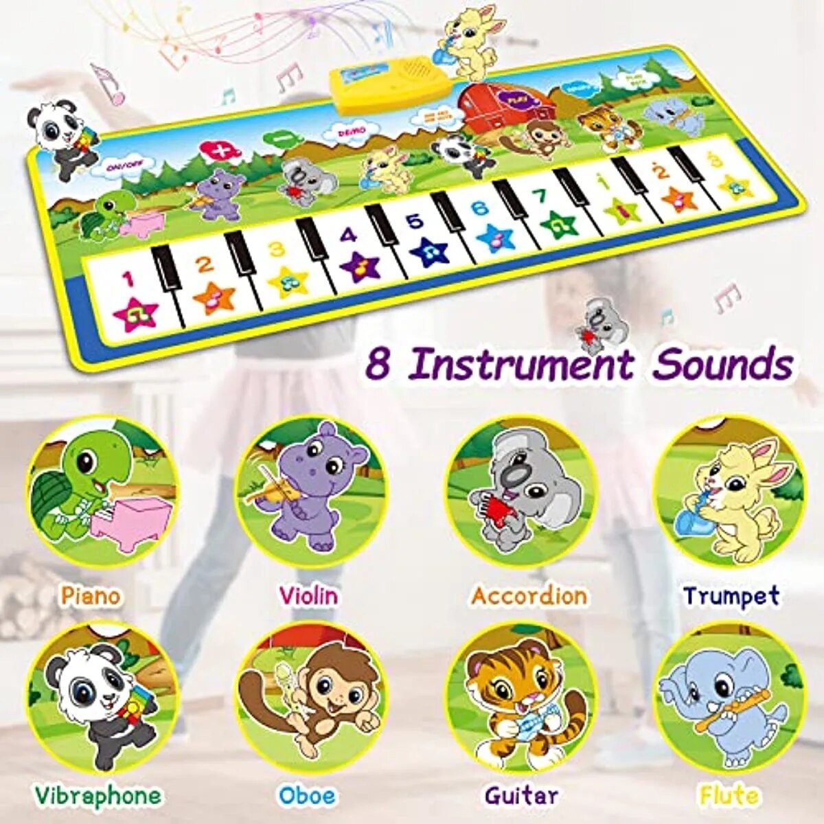 Kids' Touch Play Piano Music Mat - Musical Carpet Keyboard