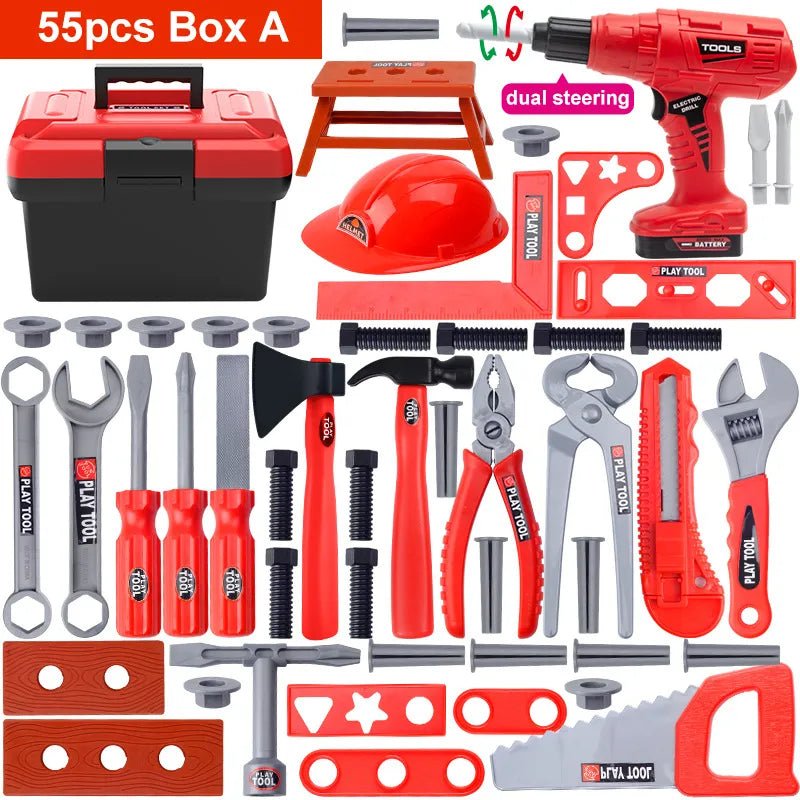 Kids Electric Toy Drill Tool Set: Pretend Construction Play