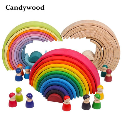 Kids Creative Rainbow Building Blocks Montessori Learning Toy