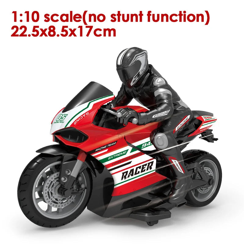 High-Speed 1:10 RC Racing Motorcycle for Kids