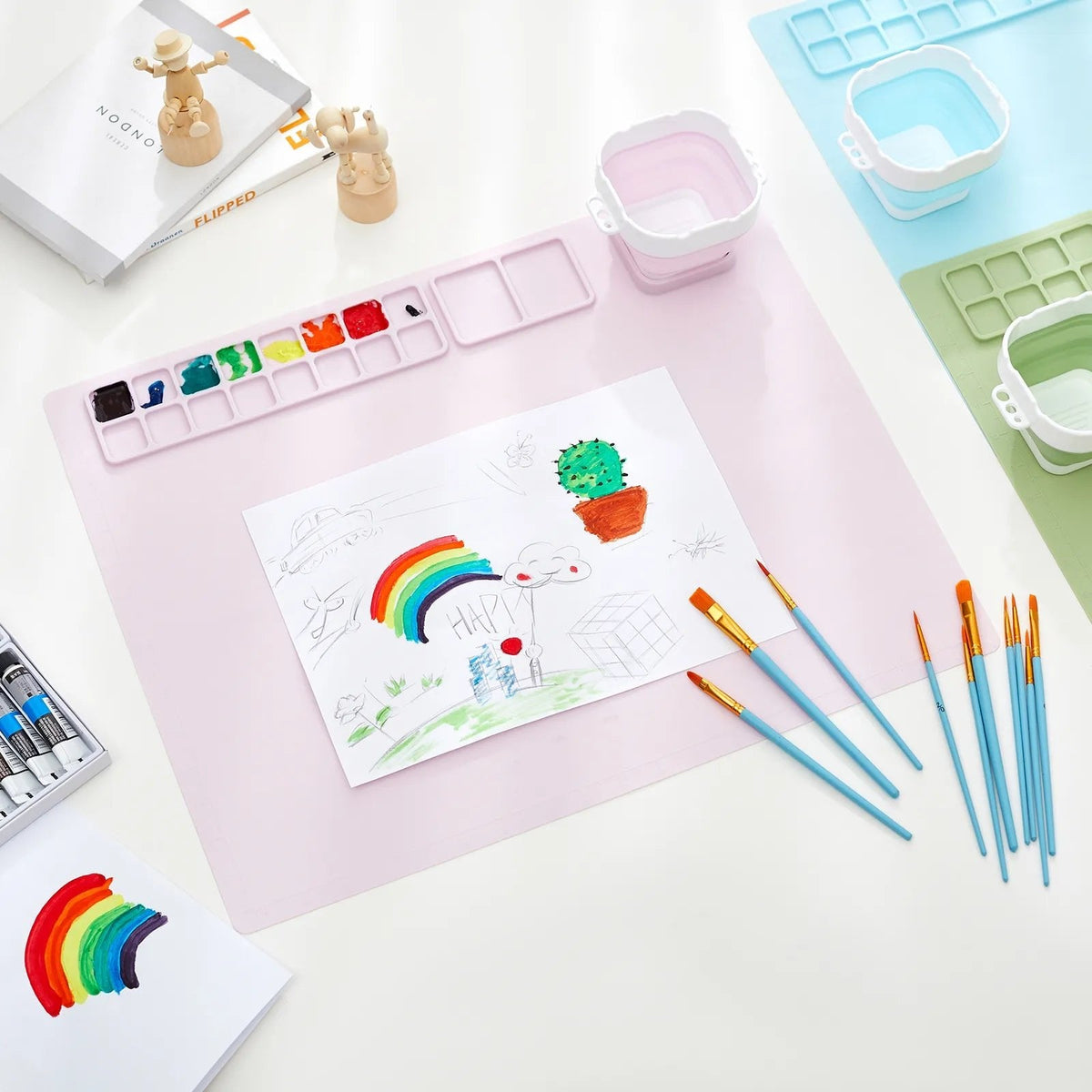 Kids' Silicone Drawing Pad with Suction Cup - Reusable Art Mat