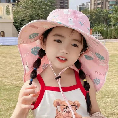 Kids Summer Sun Hat with Neck & Ear Cover - UV Protection
