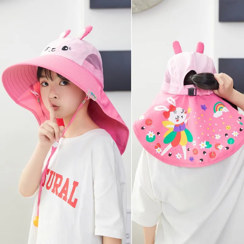 Kids Summer Sun Hat with Neck & Ear Cover - UV Protection