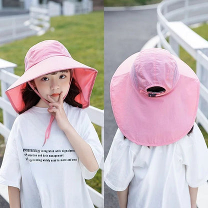 Kids Summer Sun Hat with Neck & Ear Cover - UV Protection