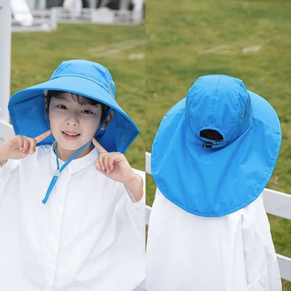 Kids Summer Sun Hat with Neck & Ear Cover - UV Protection