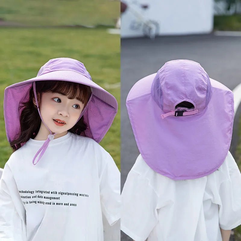Kids Summer Sun Hat with Neck & Ear Cover - UV Protection