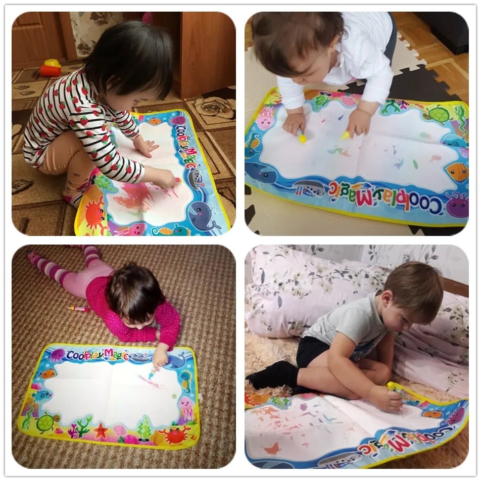 Coolplay Animal Water Drawing Mat: Rainbow Doodle & 2 Pens - Xmas Kid Gift