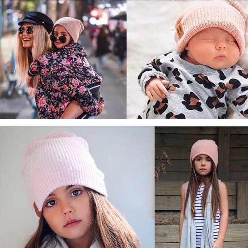 Newborn Knitted Baby Hat - Solid, Crochet Beanie for Kids