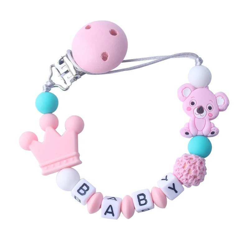 Koala Silicone Pacifier Chain & Molar Bracelet Set