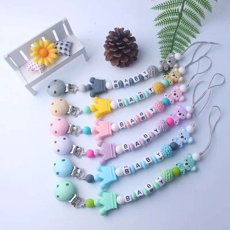 Koala Silicone Pacifier Chain & Molar Bracelet Set