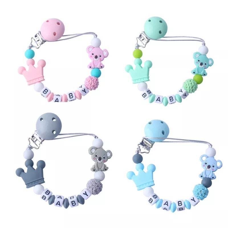 Koala Silicone Pacifier Chain & Molar Bracelet Set