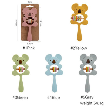 1PC Koala & Elephant Silicone Teether Handbell Rattles
