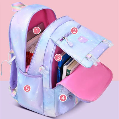Cute Korean-Style Girls' Elementary School Backpack: Waterproof, Purple