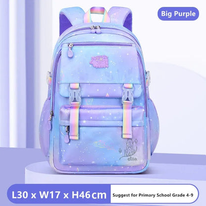 Cute Korean-Style Girls' Elementary School Backpack: Waterproof, Purple