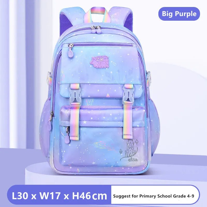 Cute Korean-Style Girls' Elementary School Backpack: Waterproof, Purple