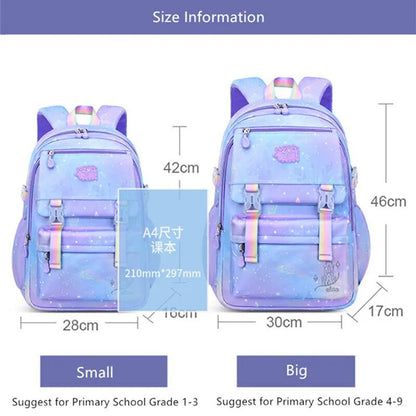 Cute Korean-Style Girls' Elementary School Backpack: Waterproof, Purple