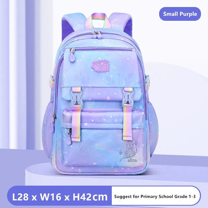 Cute Korean-Style Girls' Elementary School Backpack: Waterproof, Purple