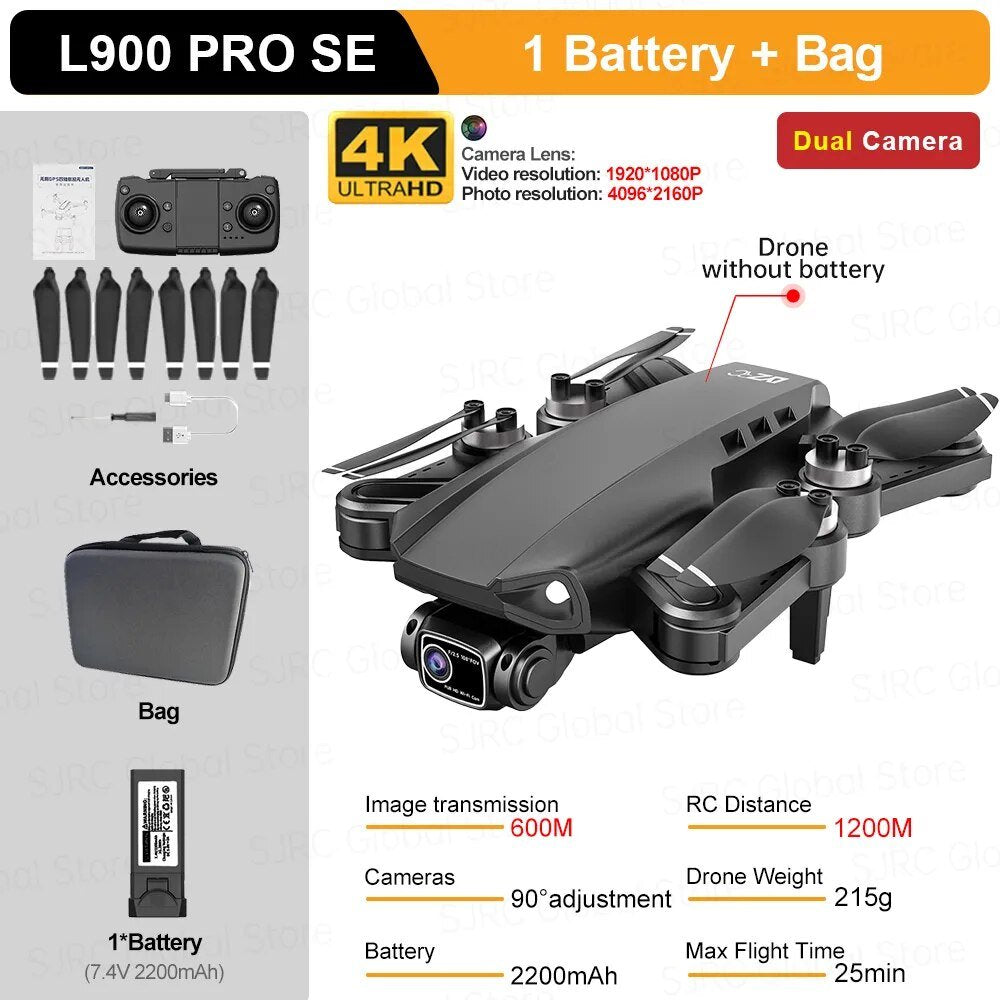 L900 Pro SE Max GPS Drone - 4K Camera, 5G Wifi FPV, Foldable RC Quadcopter