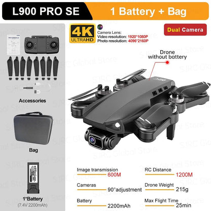 L900 Pro SE Max GPS Drone - 4K Camera, 5G Wifi FPV, Foldable RC Quadcopter