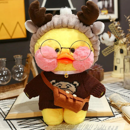 30cm Cute Cafe Duck, Soft Stuffed Animal Pillow Toy