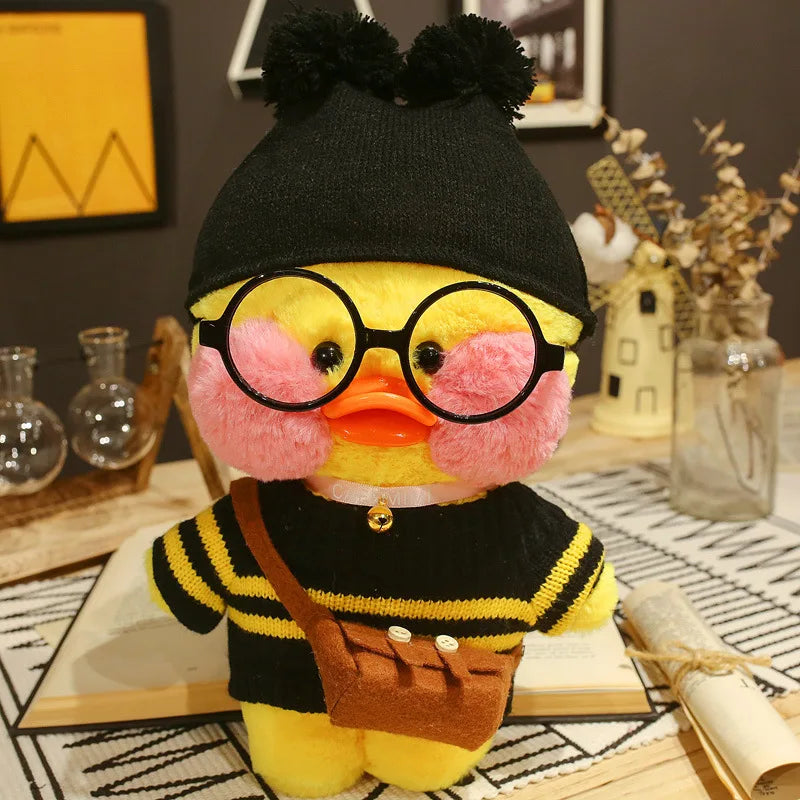 30cm Cute Cafe Duck, Soft Stuffed Animal Pillow Toy