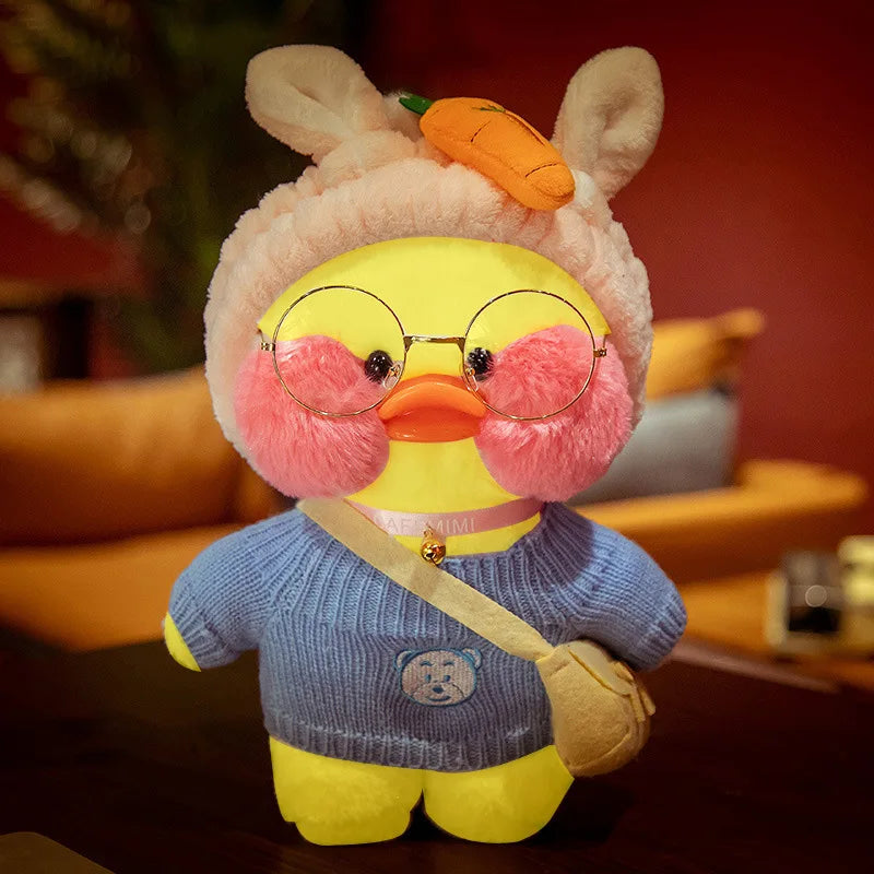 30cm Cute Cafe Duck, Soft Stuffed Animal Pillow Toy