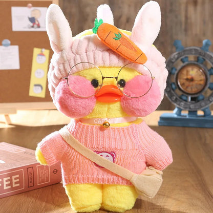 30cm Cute Cafe Duck, Soft Stuffed Animal Pillow Toy