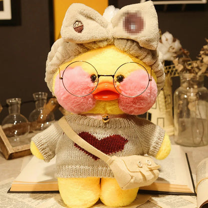 30cm Cute Cafe Duck, Soft Stuffed Animal Pillow Toy