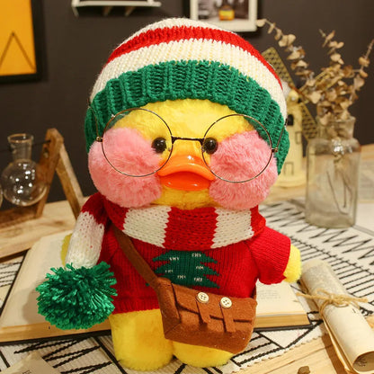 30cm Cute Cafe Duck, Soft Stuffed Animal Pillow Toy