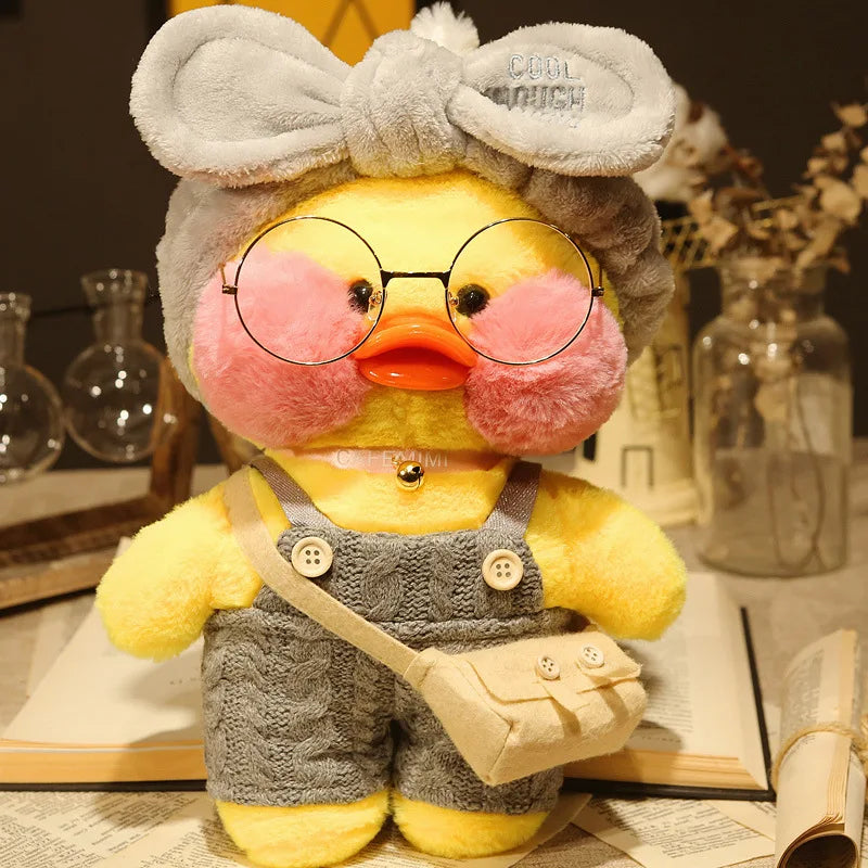 30cm Cute Cafe Duck, Soft Stuffed Animal Pillow Toy
