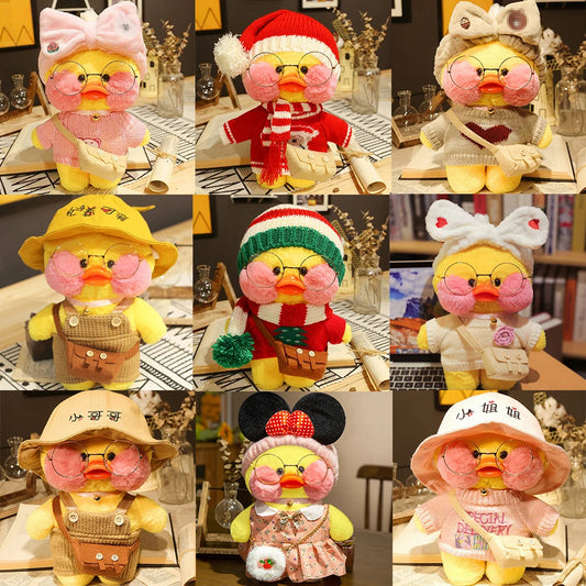 30cm Cute Cafe Duck, Soft Stuffed Animal Pillow Toy