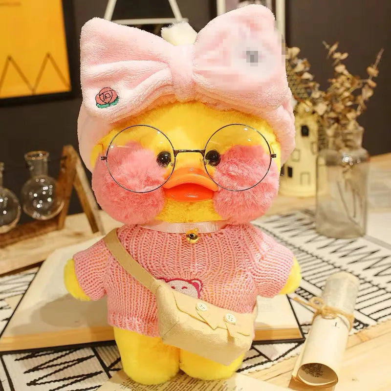 30cm Cute Cafe Duck, Soft Stuffed Animal Pillow Toy