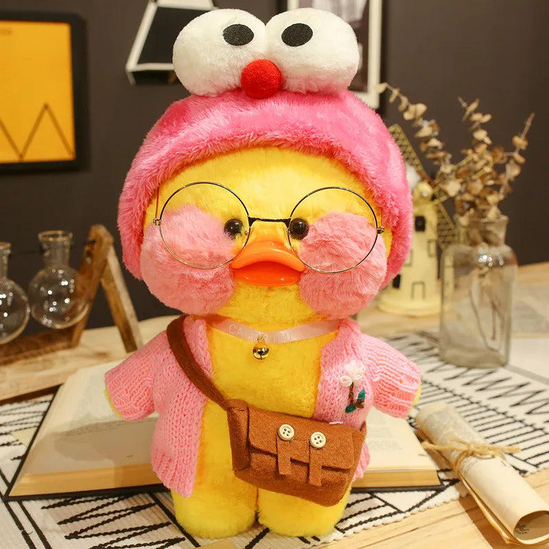 30cm Cute Cafe Duck, Soft Stuffed Animal Pillow Toy
