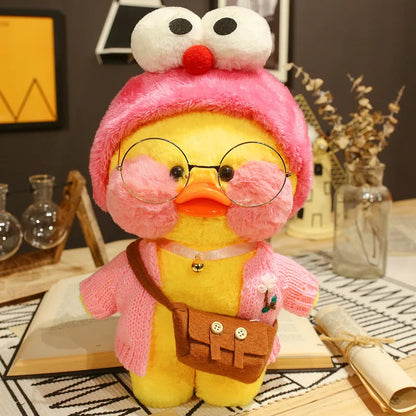 30cm Cute Cafe Duck, Soft Stuffed Animal Pillow Toy