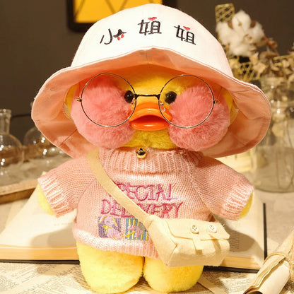 30cm Cute Cafe Duck, Soft Stuffed Animal Pillow Toy
