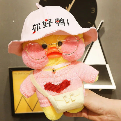 30cm Cute Cafe Duck, Soft Stuffed Animal Pillow Toy