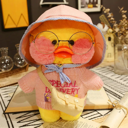 30cm Cute Cafe Duck, Soft Stuffed Animal Pillow Toy