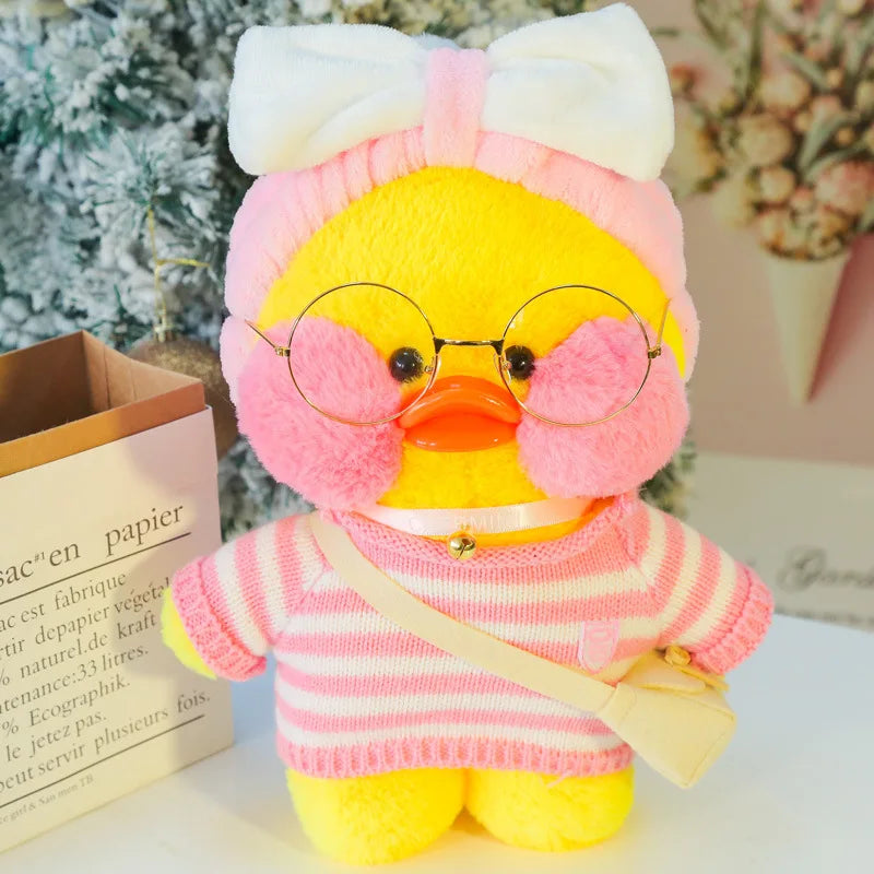 30cm Cute Cafe Duck, Soft Stuffed Animal Pillow Toy