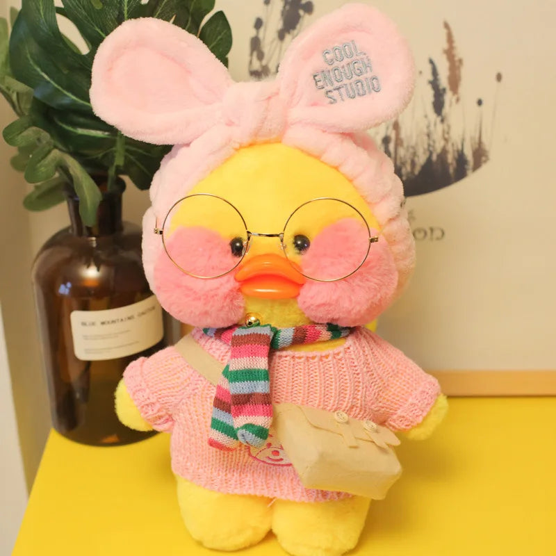 30cm Cute Cafe Duck, Soft Stuffed Animal Pillow Toy