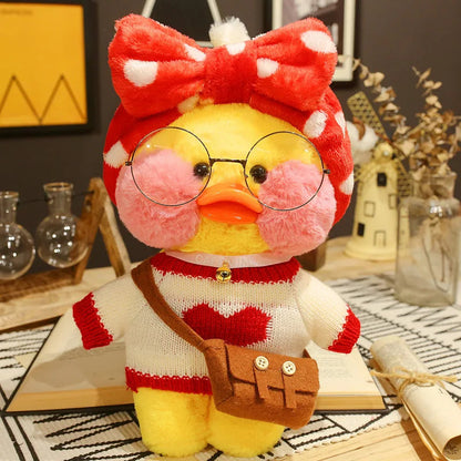 30cm Cute Cafe Duck, Soft Stuffed Animal Pillow Toy