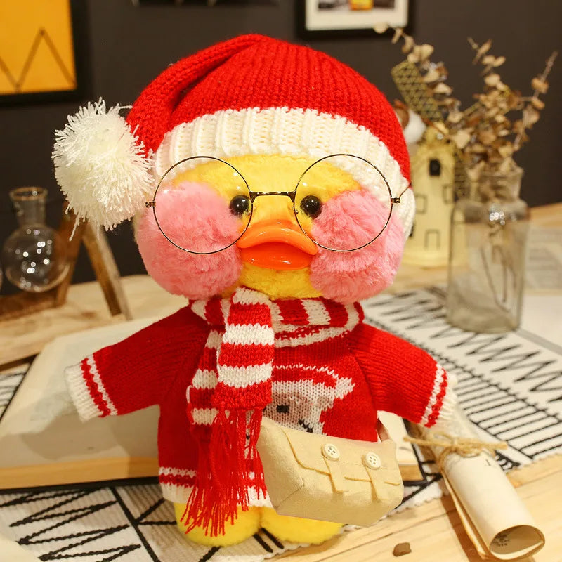 30cm Cute Cafe Duck, Soft Stuffed Animal Pillow Toy
