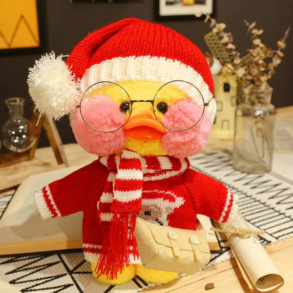 30cm Cute Cafe Duck, Soft Stuffed Animal Pillow Toy