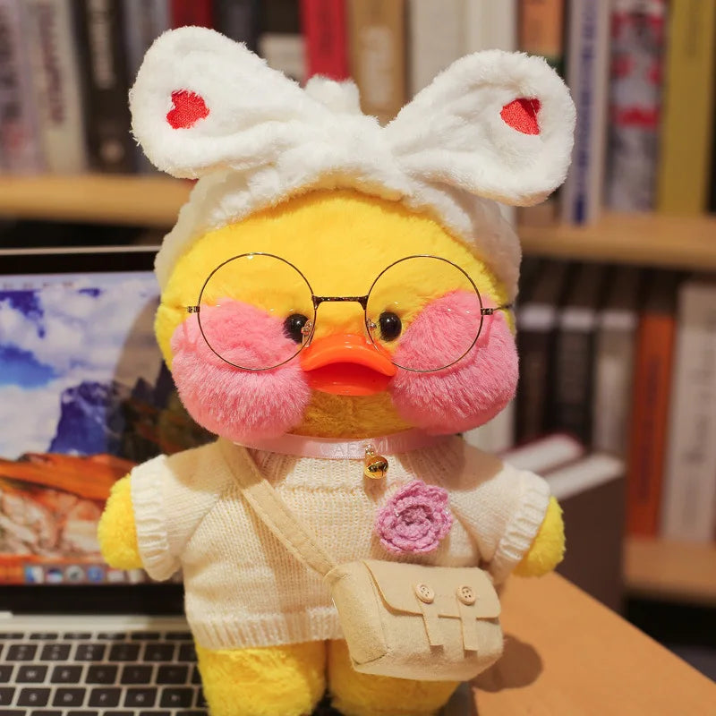 30cm Cute Cafe Duck, Soft Stuffed Animal Pillow Toy
