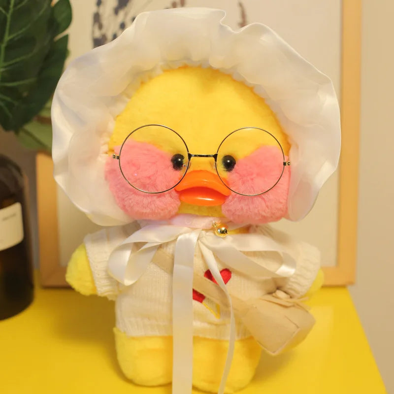30cm Cute Cafe Duck, Soft Stuffed Animal Pillow Toy